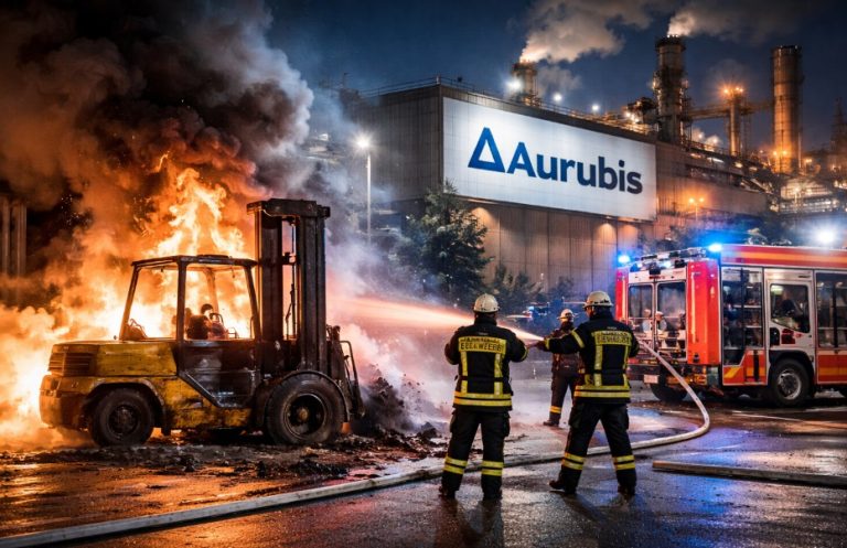 Tödlicher Arbeitsunfall bei Aurubis in Hamburg: Gabelstapler gerät in Brand – Fahrer stirbt